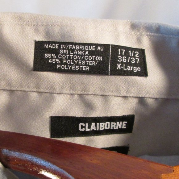Claiborne Gray Men's Modern Fit Long Sleeve Dress Shirt 17 1/2 36\37 X-L… - Picture 5 of 5